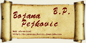 Bojana Pejković vizit kartica